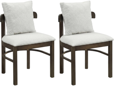 Costway Upholstered Wood Dining Chairs Set of 2 w/ Removable Pillow 96110648 New