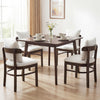 Gray fabric upholstered dining chairs set of 2 with removable pillows and solid rubber wood legs for lasting comfort.