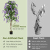 6 FT artificial Wisteria tree with purple flowers, natural trunks, and premium polyester for year-round home decor.