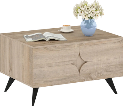 Costway Farmhouse Modern Coffee Table Storage 54803454 New