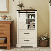 Freestanding white bathroom cabinet with two large drawers and smooth metal slides for easy access and organized.