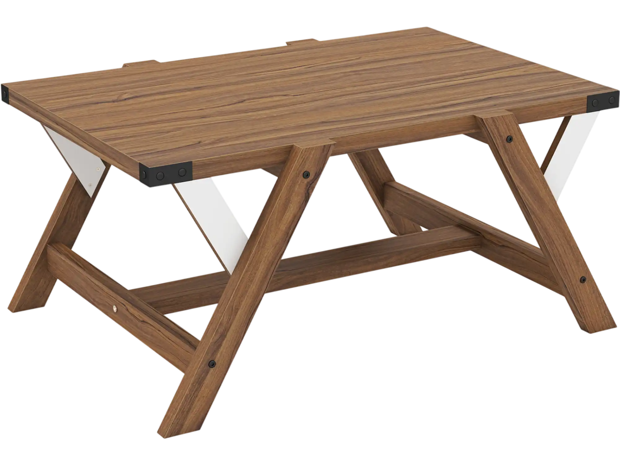 Costway Farmhouse Coffee Table Decorative Nailhead Accents 98752282 New