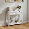 Farmhouse console table with 2 drawers, 42-inch long, stylish design for entryway organization and display.