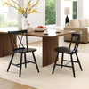 Farmhouse Kitchen Dining Chair Set of 2 with Rubber Wood Frame-Black - Gallery View 1 of 10