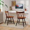 Farmhouse Kitchen Dining Chair Set of 2 with Rubber Wood Frame-Dark Brown - Gallery View 1 of 8