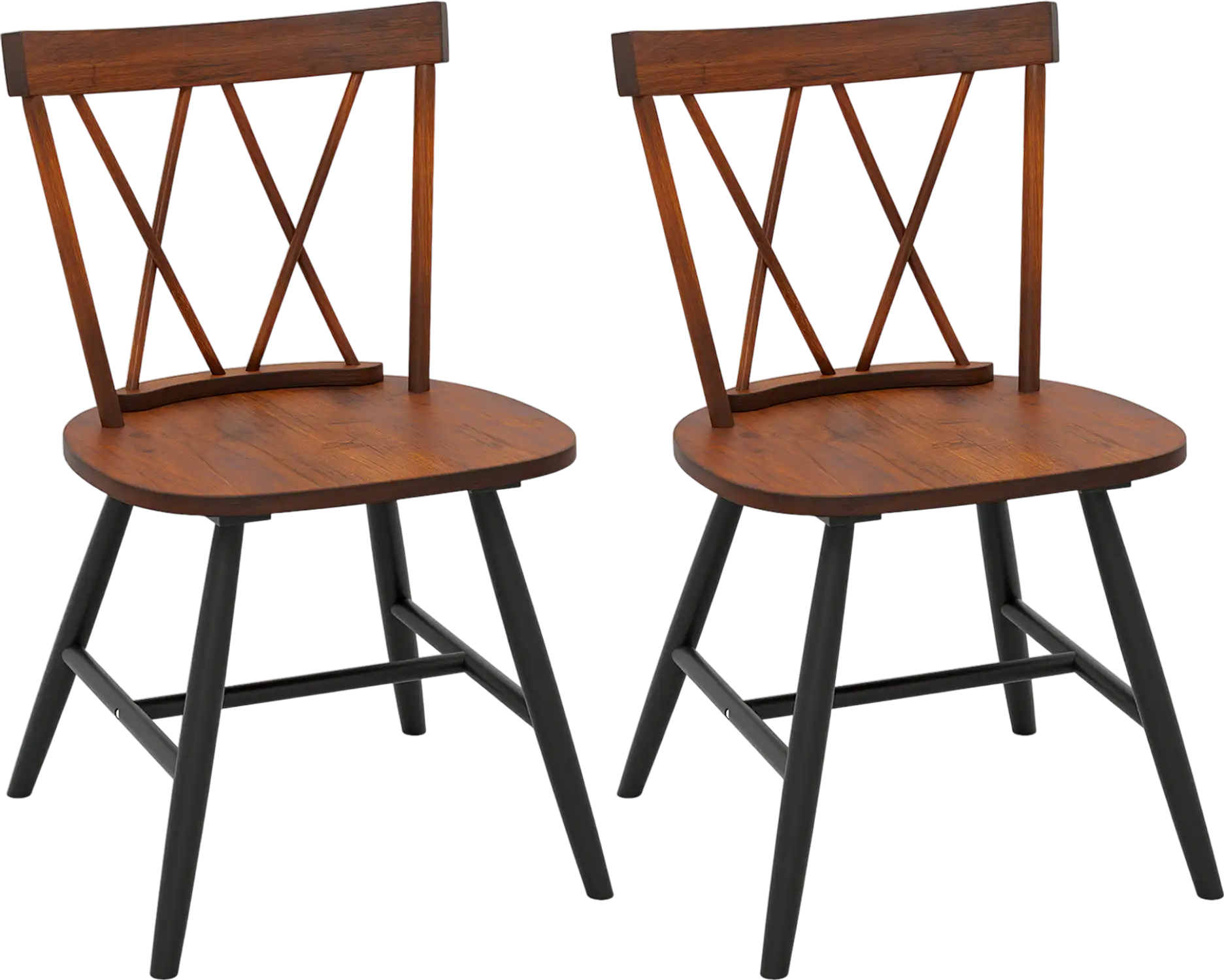Costway Farmhouse Kitchen Dining Chairs Set of 2 Rubber Wood Frame 458197326 New