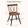 Farmhouse kitchen dining chair with rubber wood frame, dark brown finish, ergonomic design, ideal for dining areas.