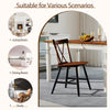 Farmhouse kitchen dining chair in dark brown rubber wood, featuring ergonomic design for comfort in various room.