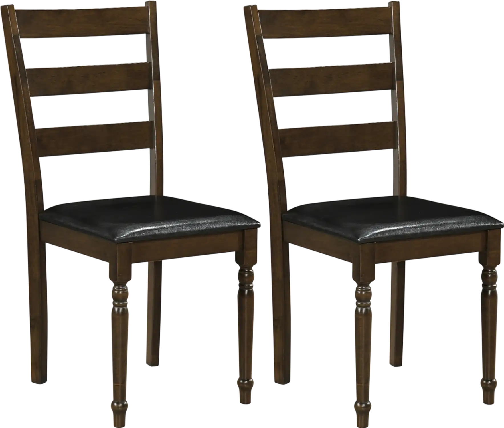 Costway Farmhouse PU Leather Upholstered Dining Chairs Set of 2 81200701 New