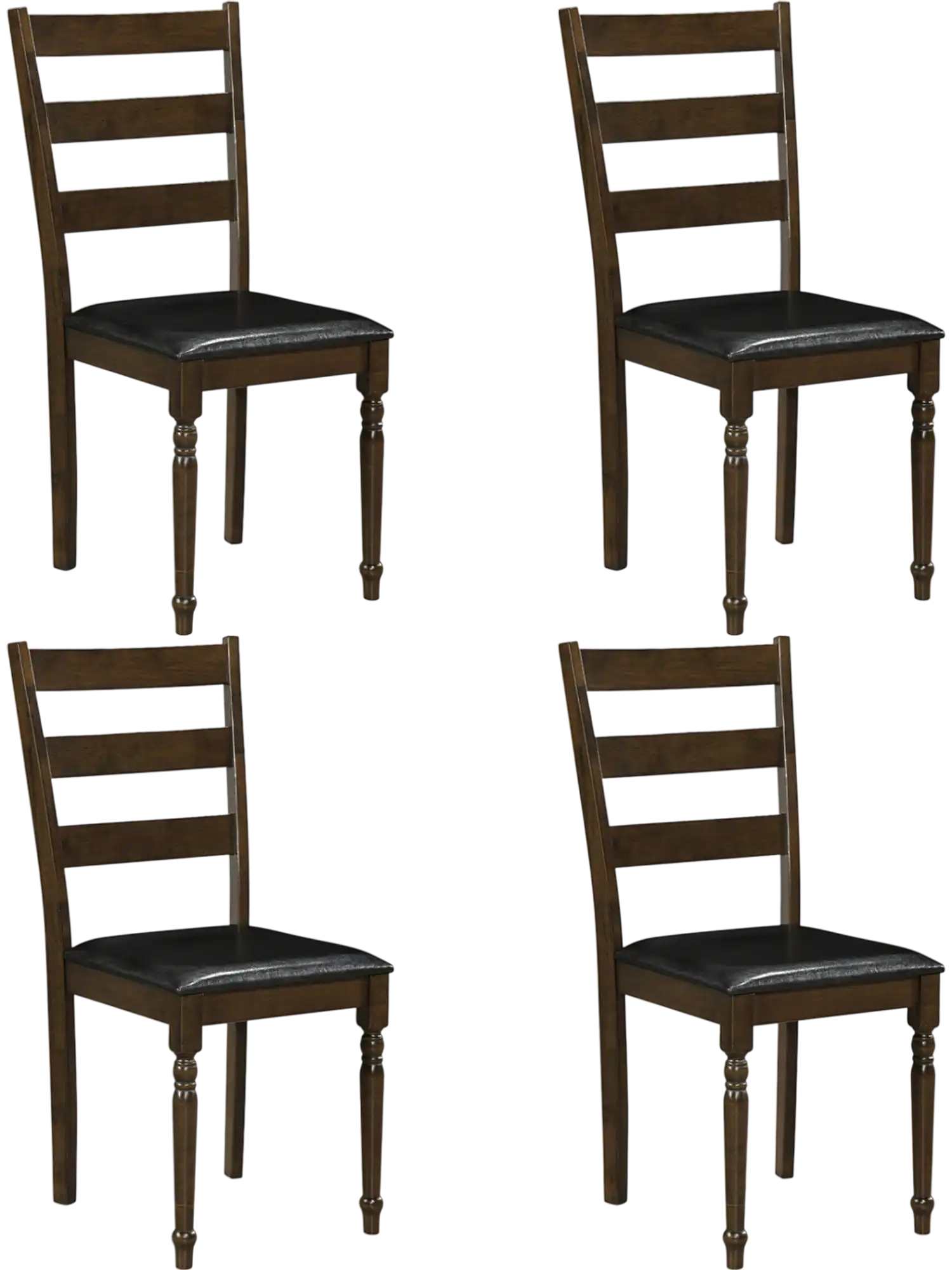 Costway Farmhouse PU Leather Upholstered Dining Chairs Set of 4 48852333 New