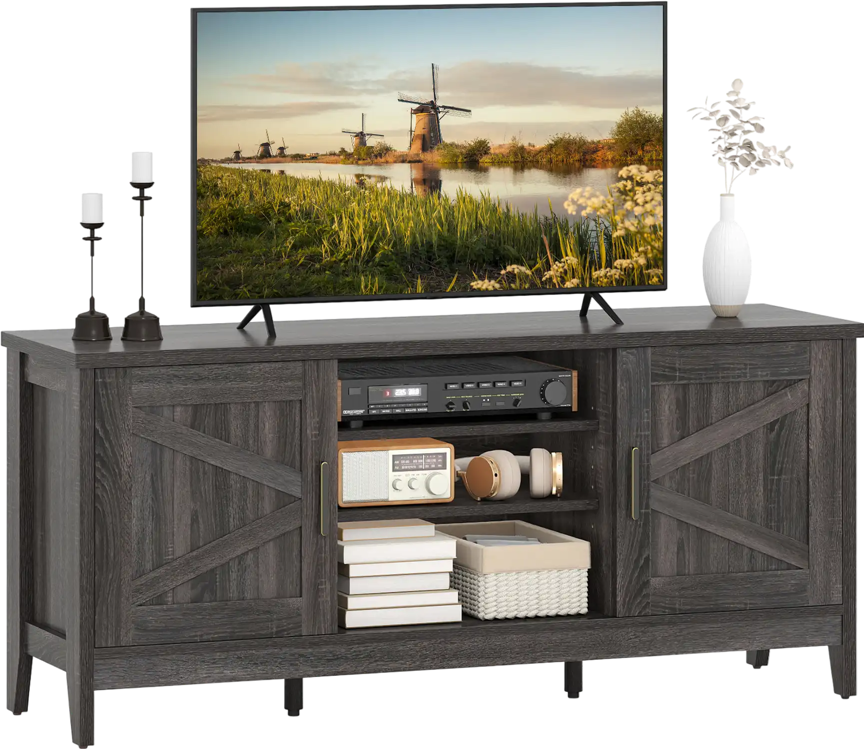 Costway Farmhouse TV Stand for TVs up to 65