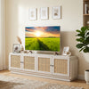 Farmhouse TV Stand for TVs up to 75 Inches with 2 Cabinets-White - Gallery View 1 of 10