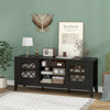 Farmhouse TV Stand for TVs Up to 65 Inches 4 Adjustable Shelves-Black - Gallery View 1 of 10