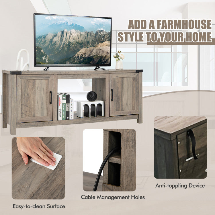 Costway TV Stand with Storage Cabinets for Flat Screens up to 70" New