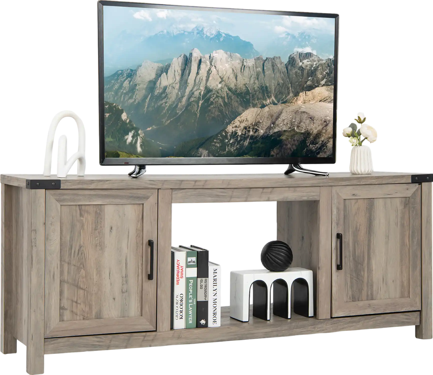 Costway TV Stand with Storage Cabinets for Flat Screens up to 70