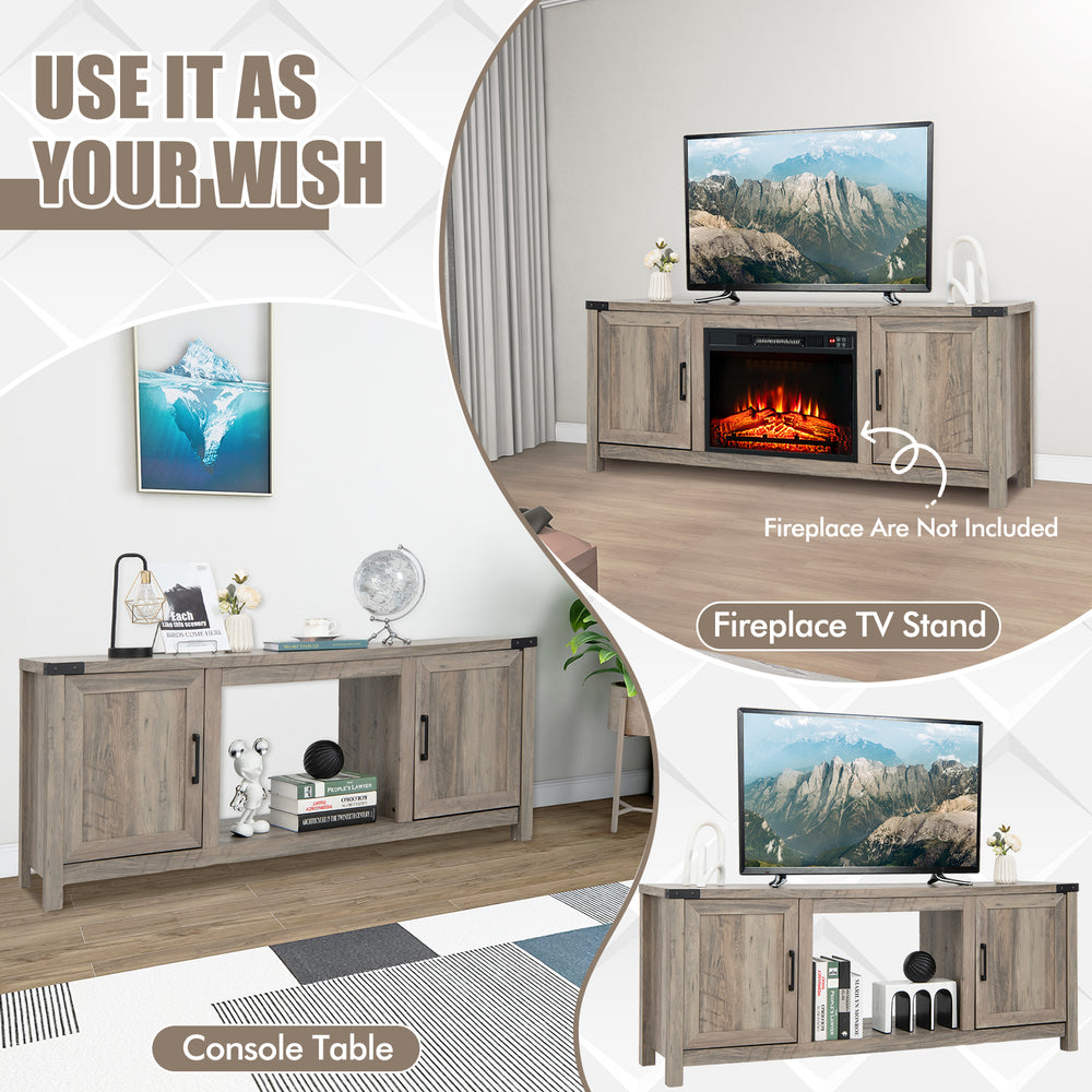Costway TV Stand with Storage Cabinets for Flat Screens up to 70" New