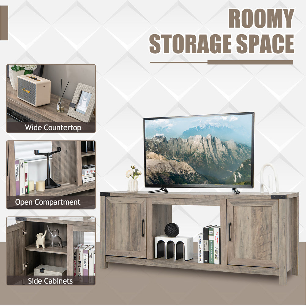 Costway TV Stand with Storage Cabinets for Flat Screens up to 70" New