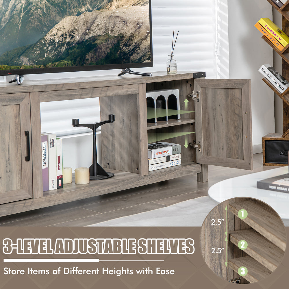 Costway TV Stand with Storage Cabinets for Flat Screens up to 70" New