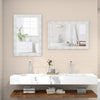 41.5 x 28 inches Farmhouse Wall Mirror with Solid Wood Frame-White - Gallery View 1 of 10
