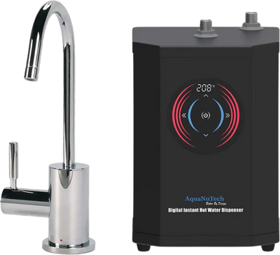 AquaNuTech Digital Instant Hot Water Dispenser with Hot Only Contemporary C-Spout Faucet New