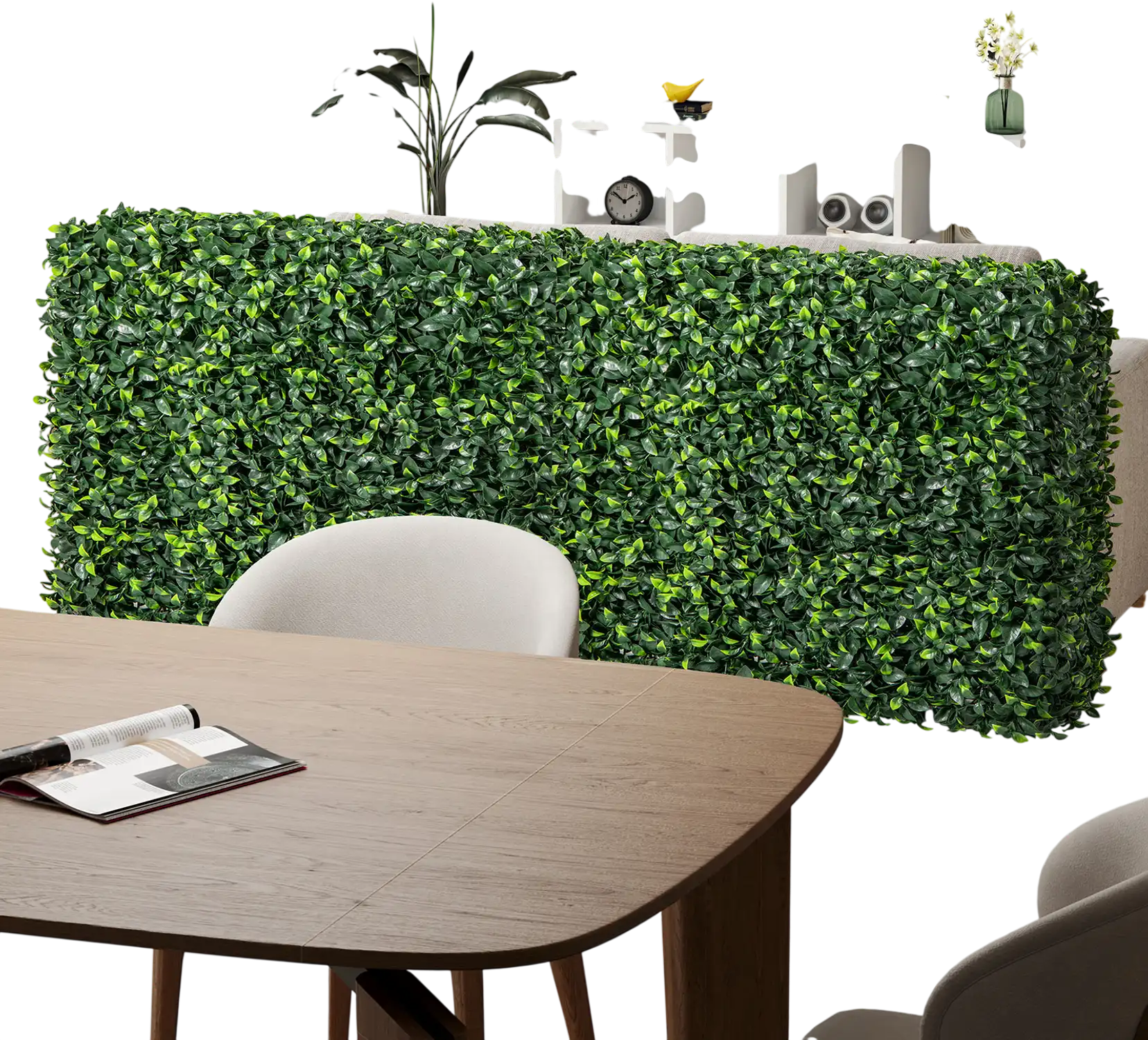Costway Faux Greenery Room Divider Privacy Screen Fence Hedge Wall 92734615 New