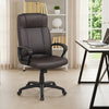 Faux Leather Office Chair Computer Desk Chair with Rocking Function-Brown - Gallery View 1 of 8