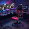 Faux Leather Upholstered Office Chair with Removable Head Pillow and Rocking Function-Red - Gallery View 1 of 10