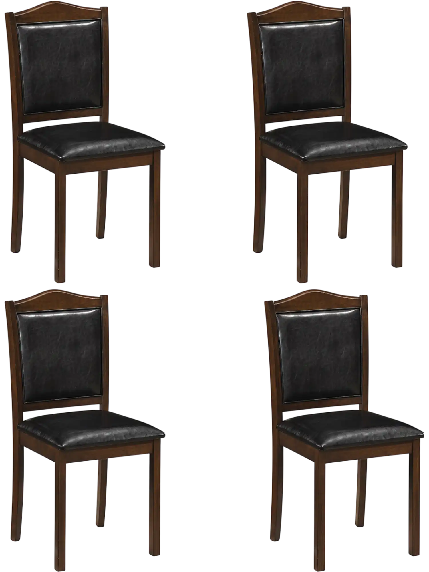 Costway Faux Leather Upholstered Wooden Farmhouse Dining Chairs Set of 4 58866274 New