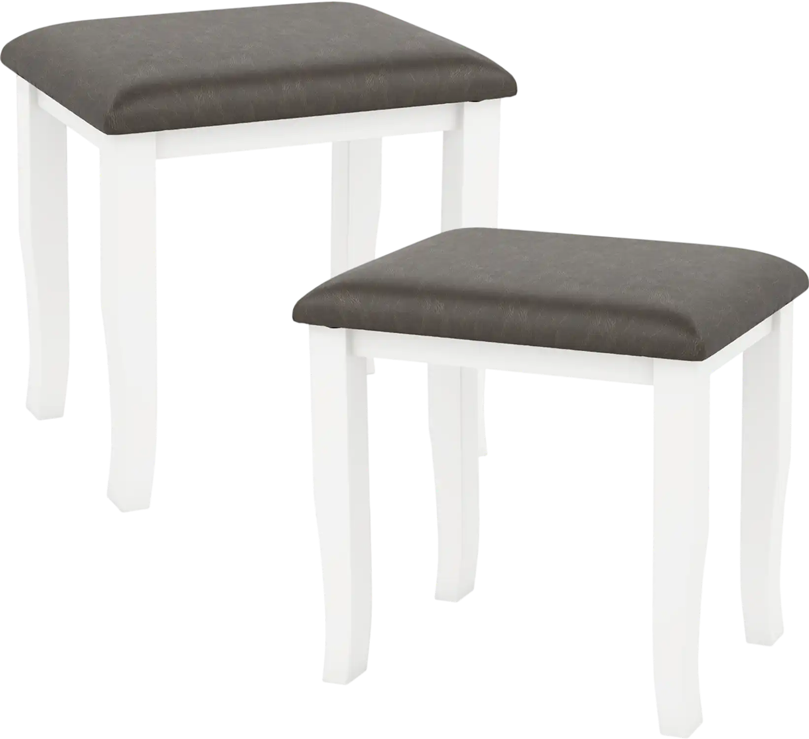 Costway Faux Leather Vanity Stool Chair Set of 2 Makeup Room Living Room 95163274 New