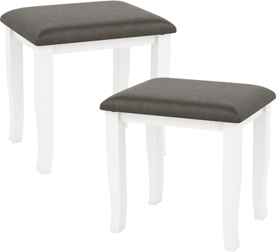 Costway Faux Leather Vanity Stool Chair Set of 2 Makeup Room Living Room 95163274 New