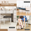 Gray and white faux leather vanity stool set of 2, versatile for makeup room or living room use, with anti-slip foot.