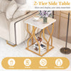 Square faux marble bedside nightstand with petal-inspired metal frame, perfect for displaying essentials in any room.