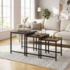 Faux Marble Nesting Table with Metal Frame Set of 3-Rustic Brown - Gallery View 1 of 10