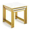 Faux marble nesting table set of 3 with a robust metal frame, perfect for adding elegance to any living space.