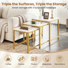 Faux marble nesting table set of 3 with a sturdy metal frame, perfect for living room storage and decor.