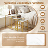 Faux marble nesting table set of 3 with a sturdy metal frame, perfect for adding elegance to any living space.