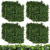 Set of 4 artificial topiary gardenia shrub grass panels, 20x20 inches, featuring vibrant green leaves for indoor or.