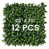 Artificial topiary gardenia shrub grass panels, 20"x20", 12 pieces, featuring vibrant green leaves for indoor and.