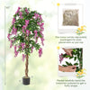 Faux wisteria plant with rose red flowers, 5.5 FT tall, in nursery pot, perfect for home or office decoration.