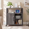 File Cabinet on Wheels with Charging Station and Cable Management Hole-Gray - Gallery View 1 of 10