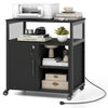 File cabinet on wheels in black featuring four swivel wheels for easy mobility and a lockable side cabinet for secure.
