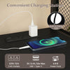 File cabinet on wheels with built-in charging station, featuring 2 AC outlets and USB ports for convenient organization.