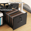 File cabinet with lock featuring two full-extension file drawers and adjustable hanging rods for A4/letter size files.