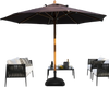 Fillable umbrella base in black with shell texture, designed for 6-10 ft patio umbrellas, ensuring stability by the.