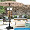Fillable umbrella base in black with shell texture, designed for 6-10 ft patio umbrellas, showcasing stability and.