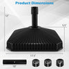 Fillable umbrella base in black with shell texture, featuring 3 coupler sizes for 6-10 ft patio umbrellas.