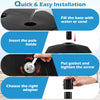 Fillable umbrella base with shell texture, designed for 6-10 ft umbrellas, featuring easy installation and stability.