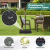 Fillable umbrella base with dust-proof cover and sandbags, designed for stability and protection against weather.