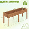 Fir wood outdoor raised garden bed with divider panel, measuring 73" x 30", featuring 8 drainage holes for healthy plants.