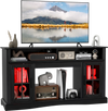 TV stand with RGB LED lights, remote control, and ample storage for media devices, perfect for living room or bedroom.
